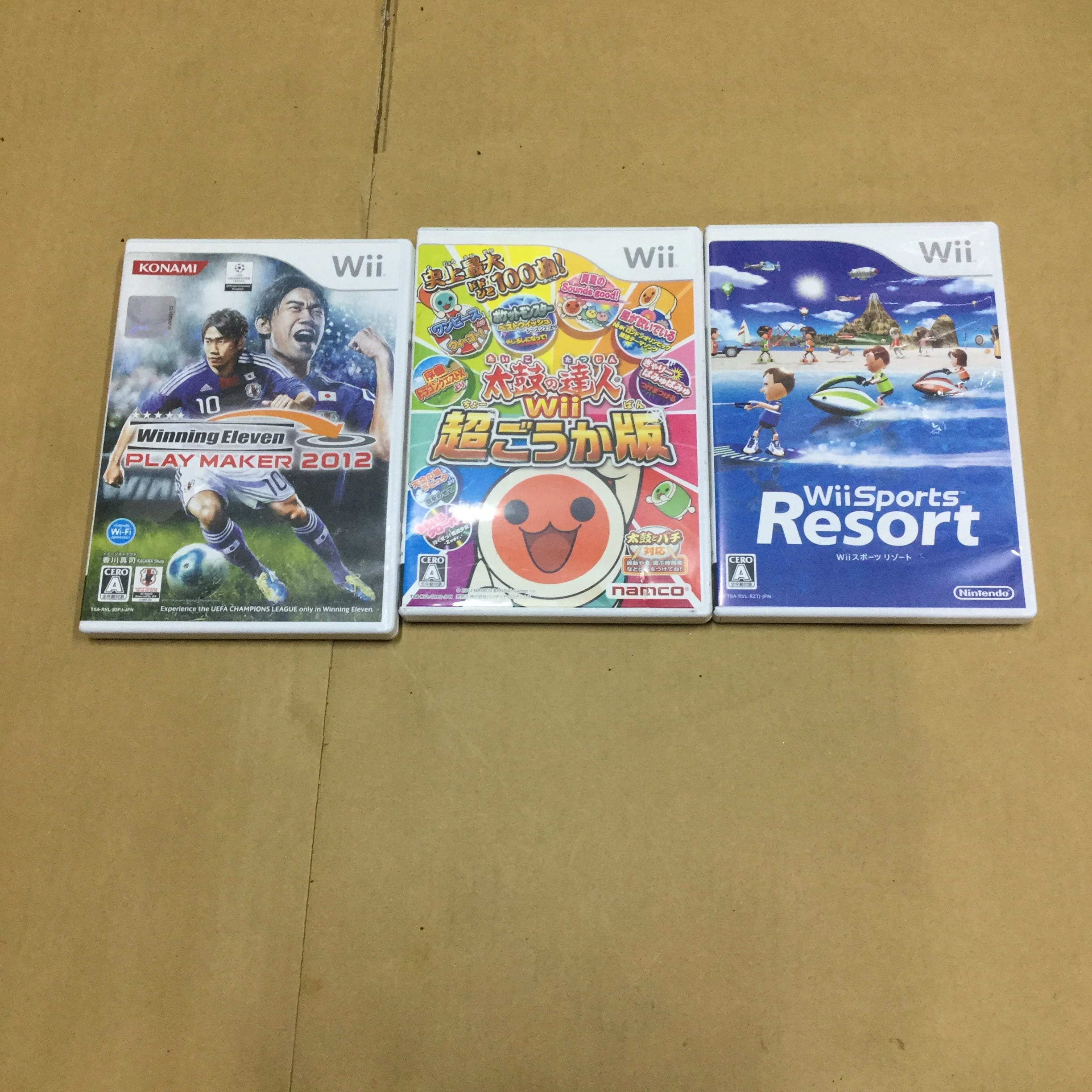 任天堂 Wii用ソフト『ウイニングイレブン プレーメーカー 2012』『太鼓の達人Wii 超ごうか版』『Wiiスポーツ リゾート』